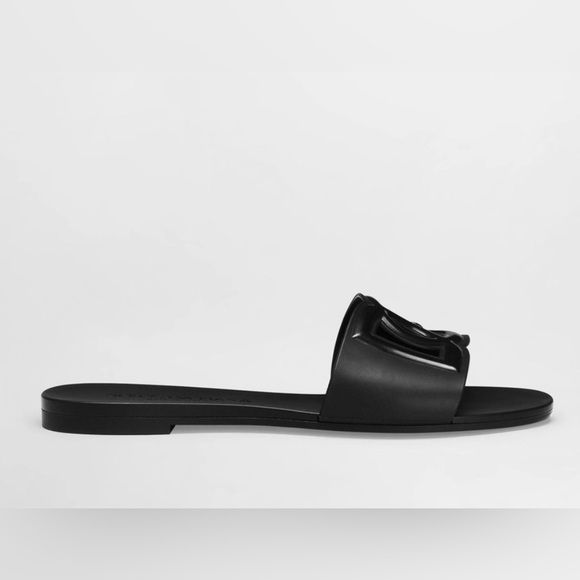 Dolce & Gabbana Rubber Beachwear Sliders Slides Sandals Black 39 - Picture 3 of 5